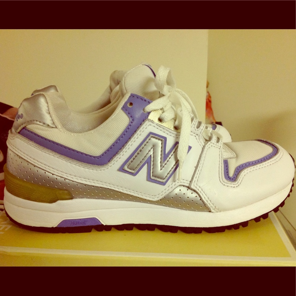 New Balance 579 White/Violet/Silver 7 vintage